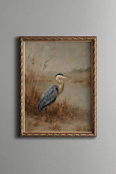 epiqart Herons - Vintage Patterned Painting - Fine Model