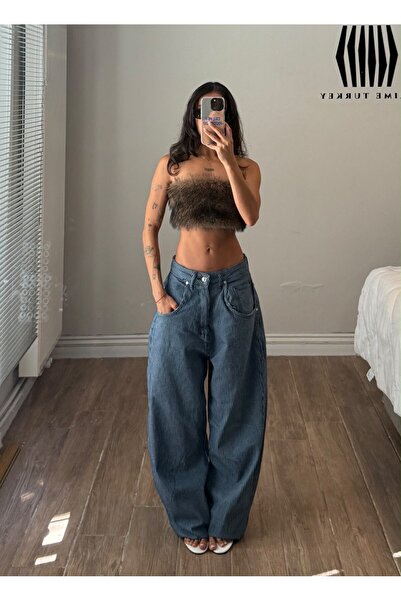 Alien 1979 Striped Ballon Barrel Fold Denim Jeans