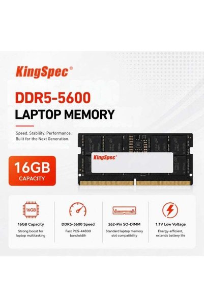 KINGSPEC 16GB DDR5 RAM - 5600MHz SO-DIMM, 262-Pin, for Laptop & Notebook Memo...