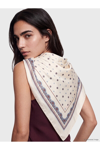 LC Waikiki Nevavm Farkıyla Lcw Accessories Blue Patterned Women's Scarf