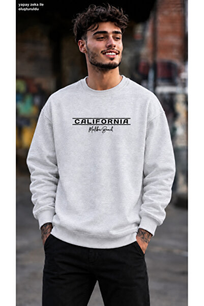 caddekombin Men's California Malibu Beach Written Minimal Striped Graphic Pri...