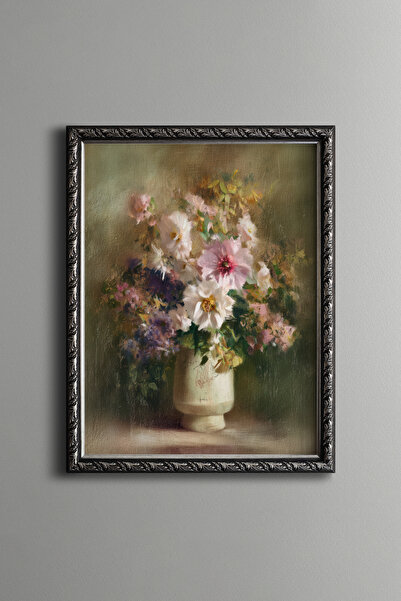 epiqart Spring Flowers in a Vase - Vintage Patterned Painting - Fine Model