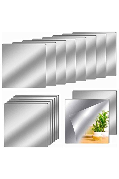 Noonedibs Lot de 16 oglinzi autocolante pătrate de 15 x 15 cm din acril, fără...