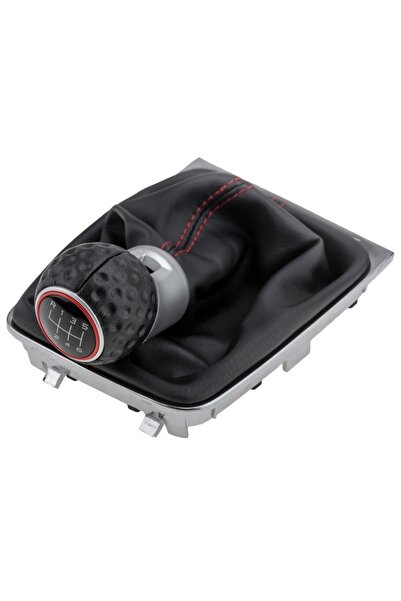 DELUXETUNING Nuca schimbator auto cu manson imitatie piele neagra VW Golf 7 2...