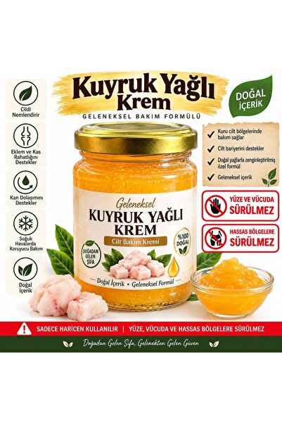 horoz köyü şifalı bitkiler kuyruk yağlı krem 180 gr el yapımı