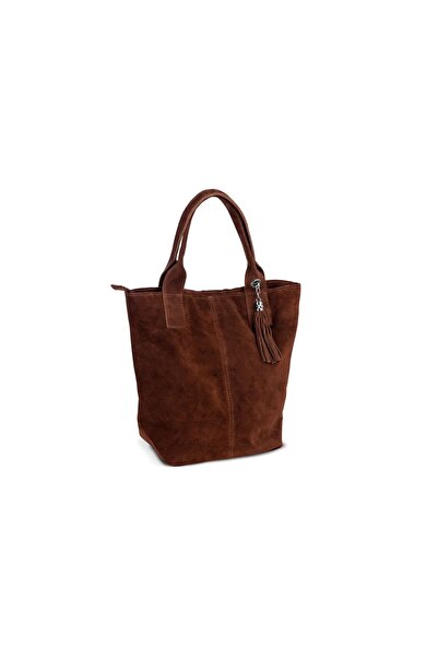 Vera Pelle Geantă Olivia din piele întoarsă, culoare cognac