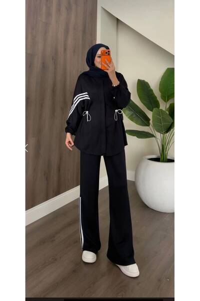 THEK BUTİK Hooded Track Suit with Striped Details
