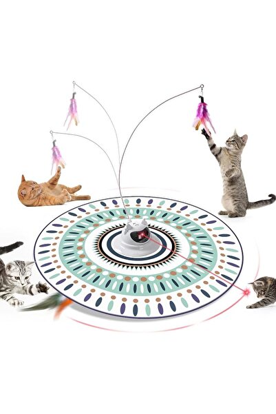 OASISGALORE Rechargeable Interactive Cat Toy, 4-in-1 Automatice Cat Toy with ...