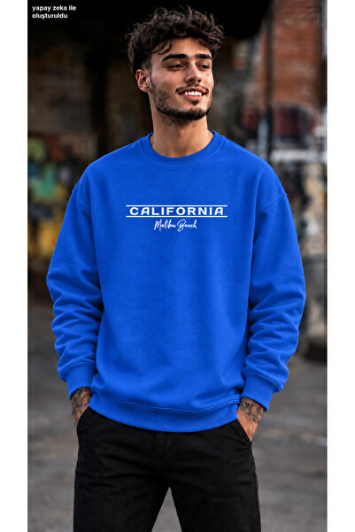 caddekombin Men's California Malibu Beach Written Minimal Striped Graphic Pri...