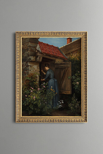 epiqart Young Girl at the Well - Vintage Patterned Painting - Fine Model