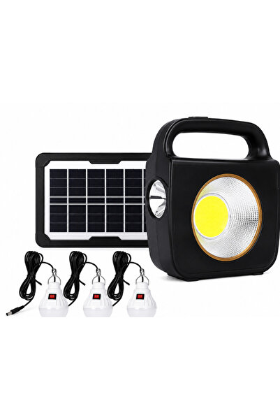 Amir Kit solar pentru iluminat CC002 1 cu panou și 3 becuri, putere 100W