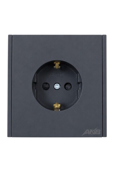 Anb Priza electrica simpla tip Schuko cu impamantare, 16A, 250V, neagra, fini...