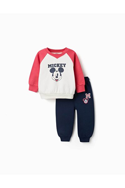 Ziddy Brushed Jogging Set With Mickey For Babies And Boys, Red/White/Blue