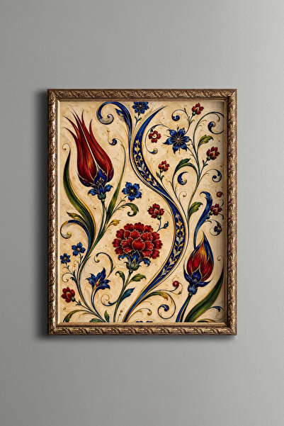 epiqart Ottoman Tulip and Clove Pattern - Vintage Patterned Painting - Fine M...