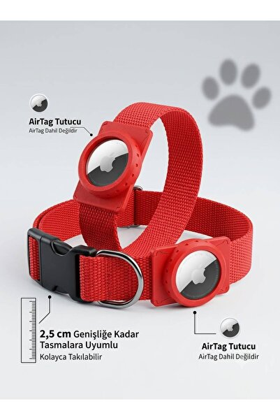 hebmeyy Airtag Yuvalı Koruyucu Kapaklı Evcil Hayvan Tasması Köpek Tasması Pla...