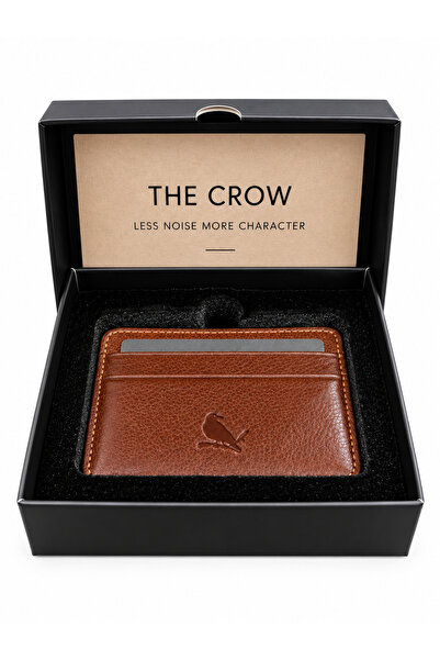 The Crow محفظة حامل بطاقات للرجال من الجلد الطبيعي، عصرية ومريحة