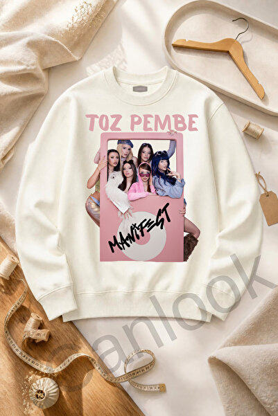 Canlook Manifest Toz Pembe Baskılı Sweatshirt