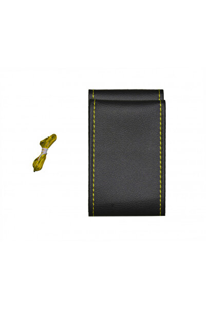 DELUXETUNING Husa auto volan, imitatie piele perforata neagra neagra cu ac si...