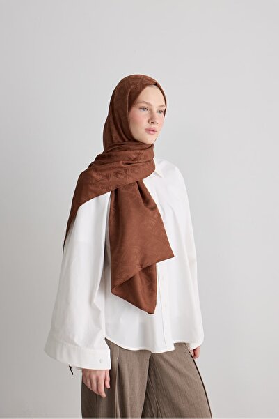 Modakaşmir Damask Pattern Silky Jacquard Shawl