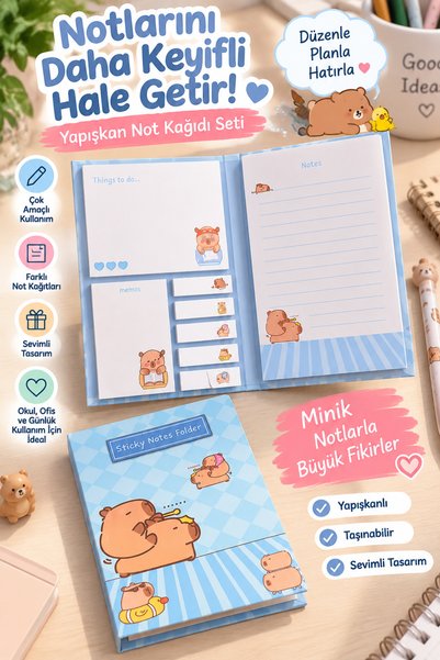 EVENT Sevimli Ayıcık Tasarımlı Yapışkan Not Kağıdı Seti – Sticky Notes Not De...