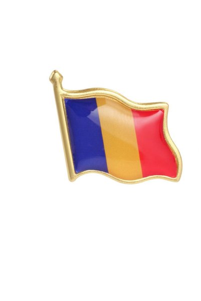Generic Brand INSIGNA metalica aurie steag ROMANIA Set 5 bucati