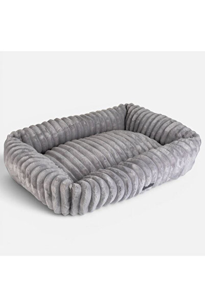 ELITECOMMERCEMARKET Culcus Gri Catifelat pentru Caini 90x67x21cm