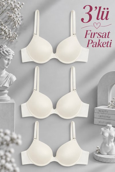 Wonna 3-Piece Women's Non-Padded Bra Set for Maximum Grip and Seamless Shape ...