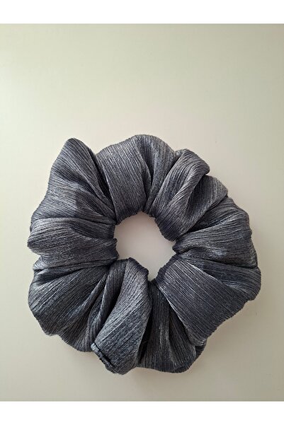 Mufincollection Shiny Textured Medium Size Fabric Hair Scrunchie – Voluminous...