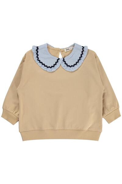 Civil Girls Civil Girls' Ruffled Collar Sweatshirt |   2 Threaded Long Sleeve...