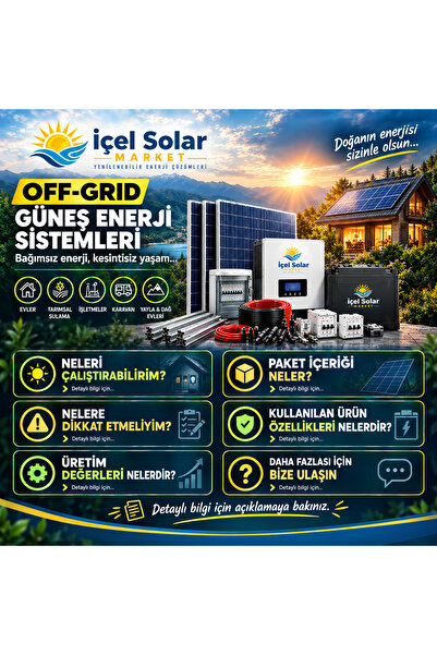 Genel Markalar 3 kW Off-Grid Güneş Paneli Sistemi – Bağ Evi, Yayla Evi ve Kar...