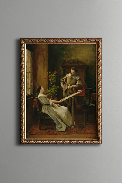 epiqart Chat in the Painter's Workshop - Vintage Patterned Painting - Fine Model