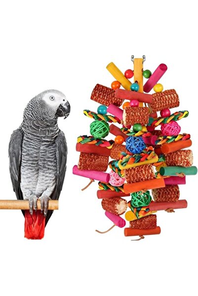 ANYUAN Parrot Toys, Natural Corn Husk Bird Toy for Cockatiels, Budgies and Co...