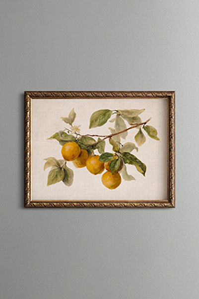 epiqart Oranges on the Branch - Vintage Patterned Painting - Fine Model