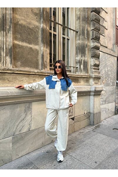 DOBLLE FACE JEANS GÖMLEK GÖRUNUMLU CEP DETAYLI