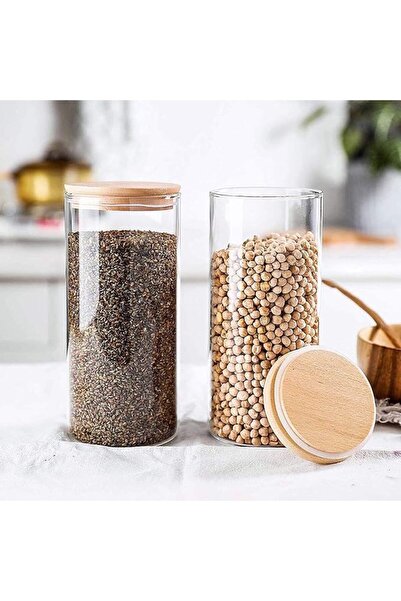 Lushh Borosilicate Glass Food Storage Jars, Air Tight Kitchen Food Storage Co...