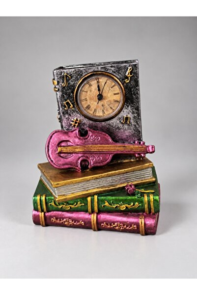 Magic Time Statuetă Decorativă cu Vioară, Cărți și Ceas integrat - “Velmorian