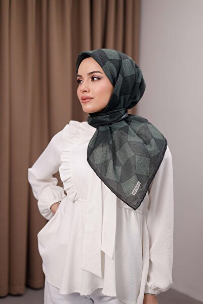 Mosaic Desen Soft Eşarp – Dumanlı Yeşil