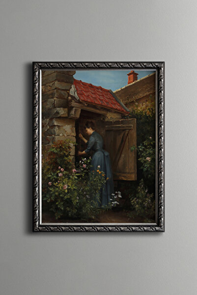 epiqart Young Girl at the Well - Vintage Patterned Painting - Fine Model