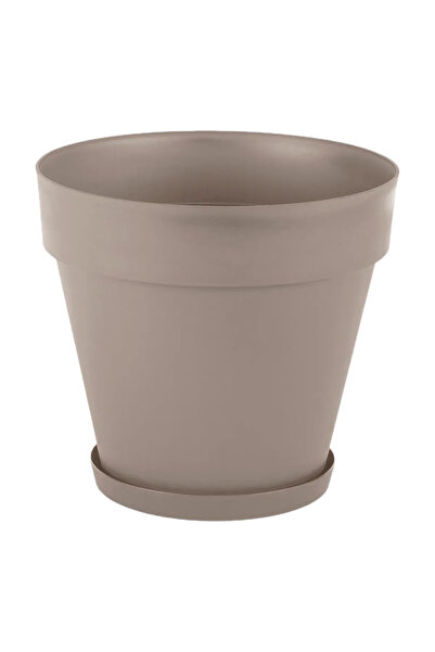 SERİNOVA Yalı Tabaklı Saksı 3 NO 3 L Mocha 19x17,5 cm UV Dayanımlı PP İç ve D...