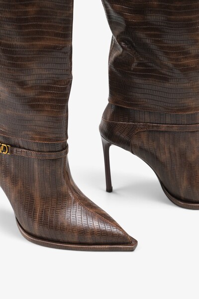 İNNABUTİKK Kelasy Women's Accessory Boots - Brown Lizard