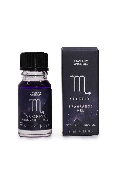 Ancient wisdom Scorpio Zodiac Fragrance Oil - Obsidian & Dark Coffee 10ml