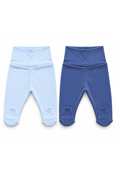 FYB 2-Piece Baby Pants with Booties, Wide Foldable Waistband, Interlock