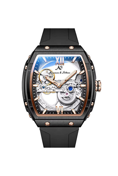 Kronen&Söhne Regent Tonneau Midnight Nero Otomatik Skeleton Erkek Kol Saati