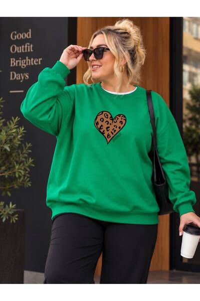 HELLO ROMA 3 Yarn Combed Cotton Plus Size Leopard Print Heart Printed Unisex ...