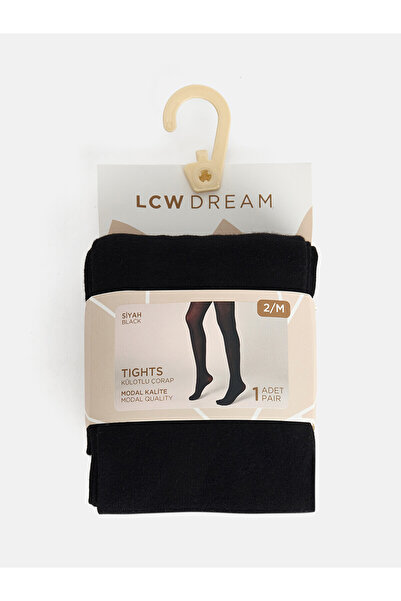 LC Waikiki Lcw Dream Black Plain Women's Pantyhose with Nevavm Difference