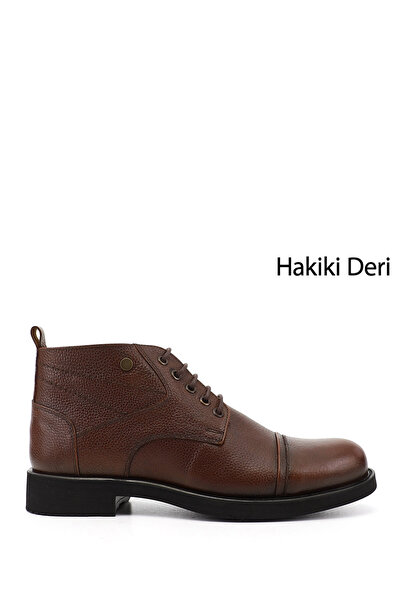 GÖNDERİ(R) Men's Brown Floater Genuine Leather Zippered Boots