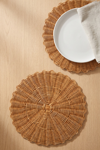Digithome 6'lı Hasır Rattan Supla Amerikan Servis 35 cm M-1789