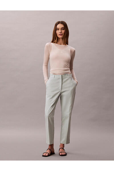 Calvin Klein STRAIGHT LEG STRETCH, 3Q0 Gri Kadın Pantalon