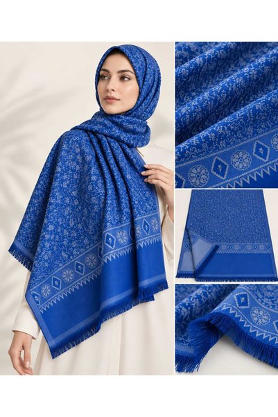 tomrisboutique شال منسوج من القطن بنمط عرقي مزدوج اللون قابل للارتداء في الات...