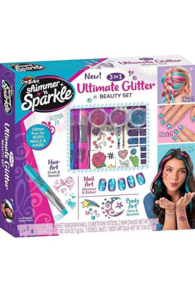 CrazArt Cra-Z-Art Shimmer N Sparkle| 3 In1 Ultimate Glitter Beauty Set, Multi...